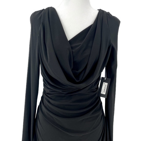 VERA WANG Women's Long Sleeve Matte Jersey Cowl Neck Gown / Size 6, 8, 14 NWT - Picture 8 of 11